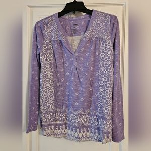 EUC Sonoma Long Sleeve Top, Lilac Bandana Print, Size M